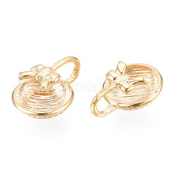 Brass Half Round Cuff Earrings with Bowknot for Women&nbsp;KK-N216-351