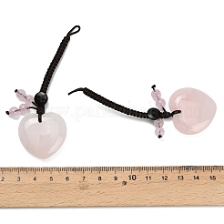 Heart Natural Rose Quartz Pendant Decorations&nbsp;G-K353-07E