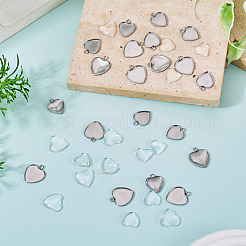DIY 304 Stainless Steel Heart Pendant Making Kits&nbsp;DIY-TA0014-45