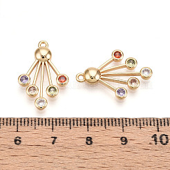 Brass Micro Pave Cubic Zirconia Pendants&nbsp;KK-N262-107A-G