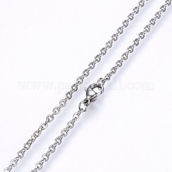 変色しない304ステンレススチールアズキチェーンネックレス  カニカン付き  ステンレス鋼色  17.7インチ（45cm）  2mm&nbsp;NJEW-F226-04P-06