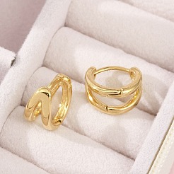 304ステンレススチール製女性用フープピアス  316サージカルステンレススチール製耳ピン付き  イオンプレーティング（ip）  リング  ゴールドカラー  12.5x7mm&nbsp;EJEW-C096-42G-01