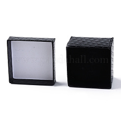 正方形の厚紙リングボックス  内部のスポンジ  ブラック  2x2x1-3/8インチ（5x5x3.5cm）&nbsp;LS-X1-CBOX-S020-03