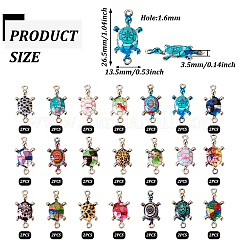 42Pcs 21 Colors Alloy Enamel Connector Charms&nbsp;ENAM-TA0001-78