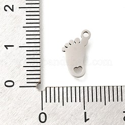 ステンレススチールチャーム201個  レーザー切断  足跡チャーム  ステンレス鋼色  12x8x1mm  穴：1.2mm&nbsp;STAS-R132-12P