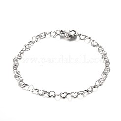 Tarnish Resistant Heart 304 Stainless Steel Link Bracelets&nbsp;BJEW-JB01929