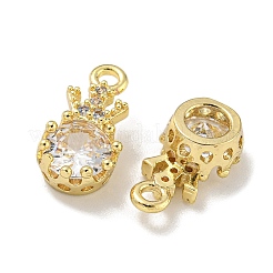 Brass Micro Pave Cubic Zirconia Charms&nbsp;KK-L075-014G