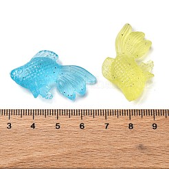 明るい透明なアクリルパーツ  暗闇で光る  魚  ミックスカラー  36x22x9mm  穴：2mm&nbsp;TACR-P010-04
