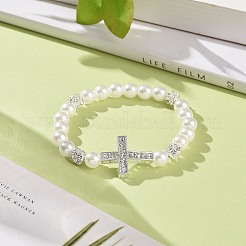 Alloy Rhinestone Religion Cross Bracelets&nbsp;BJEW-JB09096