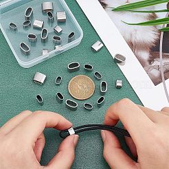 30色201ステンレススチールスライドチャーム3個  オーバル  ステンレス鋼色  5~10x8.5~12x4.5~6mm  穴：3.5~4x7.5~9.5mm  10個/カラー&nbsp;STAS-UN0036-62