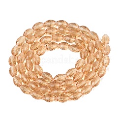 透明ガラスビーズ連売り  ライス  多面カット  ナバホホワイト  8~9x5~6mm  穴：0.9~1mm  約67~68個/連  22.83~23.62インチ（58~60cm）&nbsp;LS-GLAA-N071-01A-A07