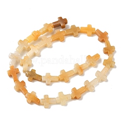 天然石トパーズ翡翠ビーズ連売り  宗教クロス  15x11x5mm  穴：1.5mm  約27個/連  15.75''（40センチメートル）&nbsp;G-I337-A08-01