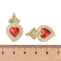 Brass Micro Pave Clear Cubic Zirconia Pendants&nbsp;KK-H466-05G-02