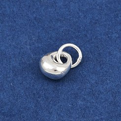 スターリングシルバーの重量チャーム925個  丸カン付き  銀  7.5x6.5x3.5mm  穴：3.5mm&nbsp;STER-K183-06S