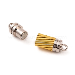 ループ付き真鍮製マグネットクラスプ  コラム  プラチナ  18x5mm  穴：1.8mm&nbsp;MC040-1