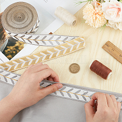 12M Polyester Jacquard Leaf Ribbon&nbsp;OCOR-OC0001-46C