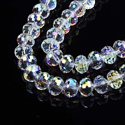 Electroplate Transparent Glass Beads Strands&nbsp;EGLA-N002-19A-B01