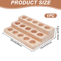 3-Tier 15 Slots Pine Wood Essential Oil Storage Display Riser Stands&nbsp;ODIS-WH0329-89