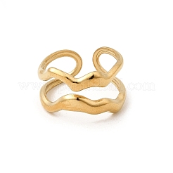 304 Stainless Steel Cuff Open Rings&nbsp;STAS-H259-03G