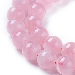 天然マダガスカル ローズクォーツビーズ連売り  ラウンド  10mm  穴：1~1.2mm  約40個/連  15.5インチ（39.5cm）&nbsp;G-F641-01-C