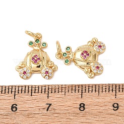 Brass Micro Pave Cubic Zirconia Charms&nbsp;KK-D019-24G