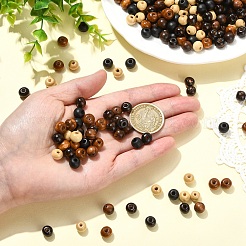 500Pcs 5 Colors Natural Wood Beads&nbsp;WOOD-YW0001-97