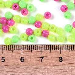 不透明なアクリルビーズ  ラウンド  緑黄  4mm  穴：1.2mm&nbsp;OACR-H118-07B-01