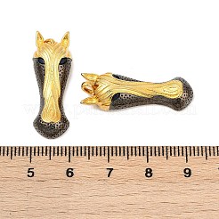 真鍮マイクロパヴェクリアキュービックジルコニアペンダント  馬  ラックめっき  カドミウムフリー＆鉛フリー  持続的なメッキ  18KGP本金メッキ  29.5x10.5x5.5mm  穴：2.8x1.6mm&nbsp;KK-U058-50G