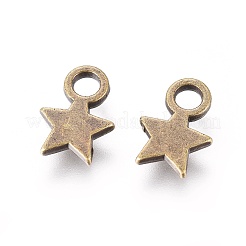 チベット風合金チャーム  スター  アンティークブロンズ  カドミウムフリー＆鉛フリー  10x8x2mm  穴：2.5mm&nbsp;X-MLF0790Y