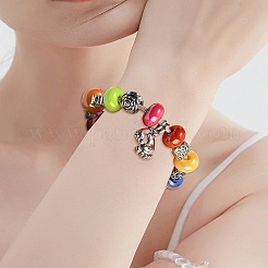 Opaque Acrylic European Beads&nbsp;FIND-CJC0003-66