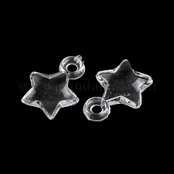 透明なアクリルパーツ  スター  透明  15x10x3mm  穴：2mm  約2500個/500g&nbsp;OACR-M011-10