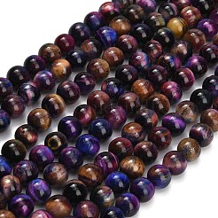 Natural Tiger Eye Beads Strands&nbsp;G-F591-18-10mm-10