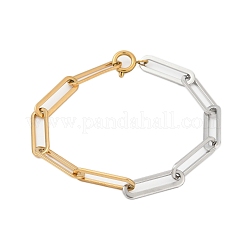 304 Stainless Steel Paper Clip Chain Bracelets for Men Women&nbsp;BJEW-Z108-04GP
