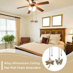6Pcs 6 Style Insect Theme Tibetan Style Alloy Ceiling Fan Pull Chain Extenders&nbsp;PALLOY-AB00232