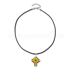 Transparent Electroplate Glass Pendant Necklaces&nbsp;NJEW-MZ00040-03