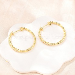 Brass Micro Pave Cubic Zirconia Hoop Earrings&nbsp;EJEW-P346-06G-01