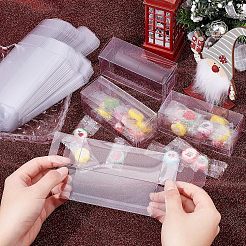 長方形の透明プラスチックPVCボックスギフト包装30個  防水折りたたみボックス  おもちゃやカビ用  透明  4x4x10cm&nbsp;CON-NB0001-85A