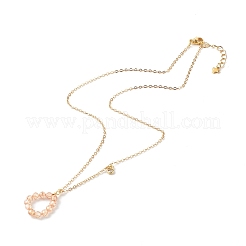 Brass Cubic Zirconia Pendant Necklace&nbsp;NJEW-JN03531-03