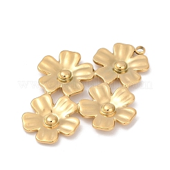304ステンレスペンダント  イオンプレーティング（ip）  花のチャーム  18KGP本金メッキ  42.5x32x2.5mm  穴：2mm&nbsp;STAS-C121-44C-G