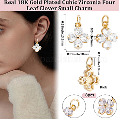 8Pcs Brass Micro Pave Cubic Zirconia Charms&nbsp;KK-BBC0024-12