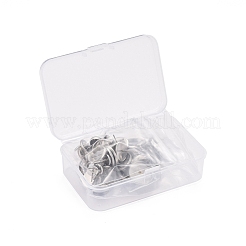 変色しない 50個 5スタイル 304ステンレススチールスタッドピアス金具  フラットラウンド  ステンレス鋼色  トレイ：6mm / 8mm / 10mm / 12mm / 14mm  8~16mm  ピン：1mm  10個/スタイル&nbsp;STAS-LS0001-14P