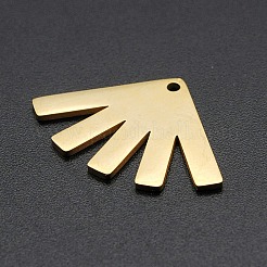 ステンレスペンダント201個  レーザー切断  ファン  ゴールドカラー  18x26.5x1mm  穴：1.6mm&nbsp;STAS-N090-LA149