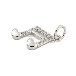 Brass Micro Pave Clear Cubic Zirconia Charms&nbsp;KK-U021-09P