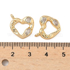 Brass Micro Pave Heart Cubic Zirconia Pendants&nbsp;KK-S531-21G