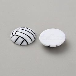スポーツ用不透明樹脂カボション  バレーボール  15.5~16x4~5.5mm&nbsp;RESI-WH0034-59B-05