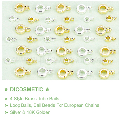 80Pcs 4 Style Brass Tube Bails&nbsp;KK-DC0001-96