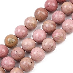 天然石ロードナイトビーズ連売り  ラウンド  16~16.5mm  穴：1.6mm  約24~25個/連  15.35~15.94インチ（39~40.5cm）&nbsp;G-L648-A08-16mm
