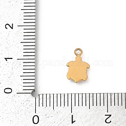 304ステンレスペンダント  イオンプレーティング（ip）  リアル14kゴールド  海の動物チャーム  カメ  10.5x6.5x2mm  穴：1.4mm&nbsp;STAS-L283-26G-01