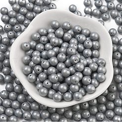 ベーキングペイント ガラスシードビーズ 3/0個  ラウンド  濃いグレー  6mm  穴：0.9mm  約1500個/ポンド&nbsp;SEED-A034-02F