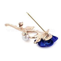 Valentine's Day Rose Zinc Alloy Crystal Rhinestone Brooches&nbsp;JEWB-I031-02A